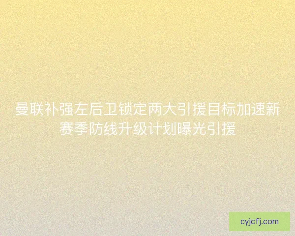 曼联补强左后卫锁定两大引援目标加速新赛季防线升级计划曝光引援